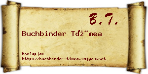 Buchbinder Tímea névjegykártya